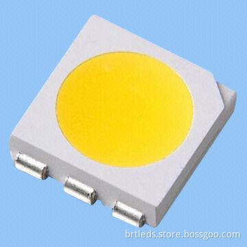 5050 SMD, PLCC-6 & White Package, Pure White Emitted Color, 5.0x5.5x1.5mm, Typical Lumen of 6,000mcd